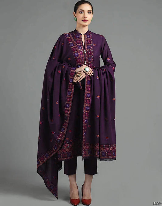 ZER-005 I Unstitched 3PC Wool Marina